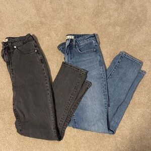 Madewell Bundle of 2 Women's Curvy Perfect Vintage Jeans in Black and Blue
